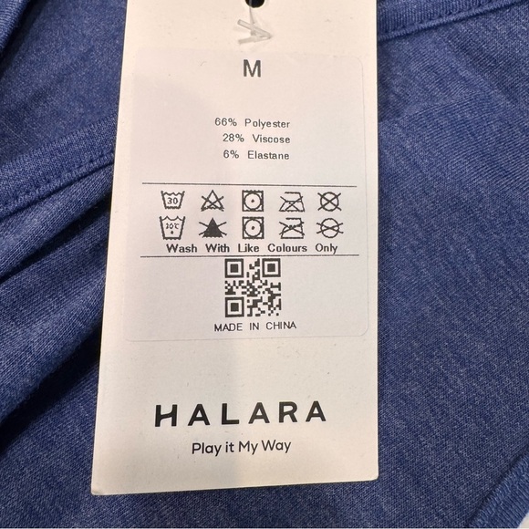 Halara Women’s Dress Deep V Neck Hi-Low Crossover Hem Flown Blue Sz M NWT - Picture 7 of 15